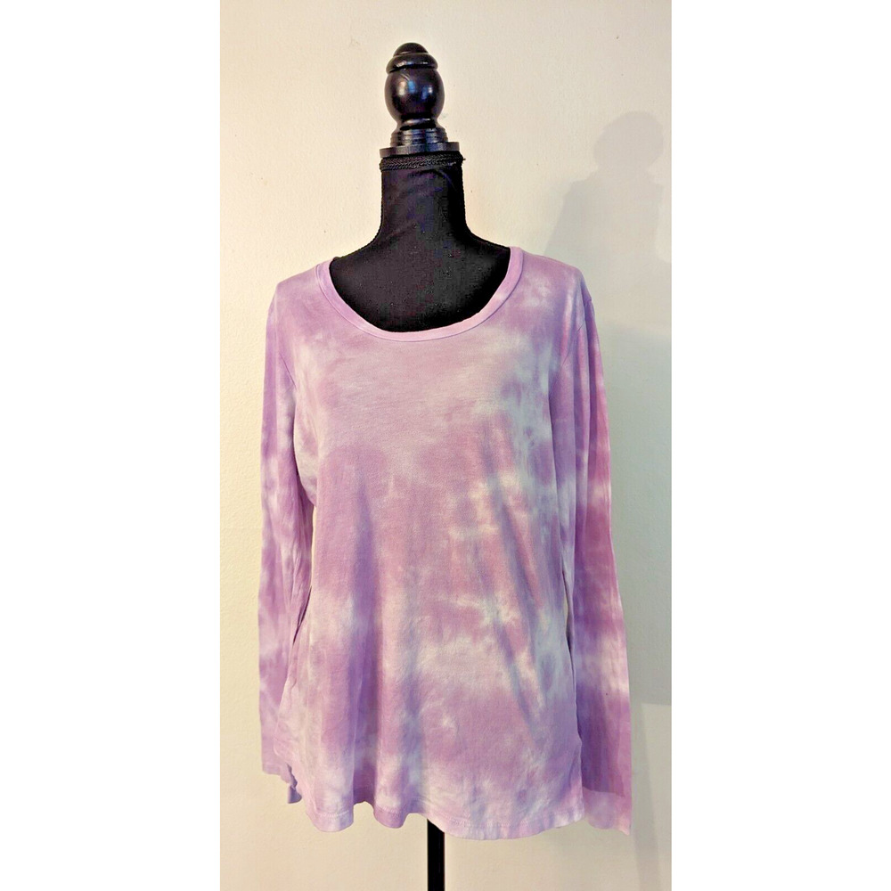 New Sundry sz 4 Tie Dye Purple Knit T-shirt long sleeves top 4650